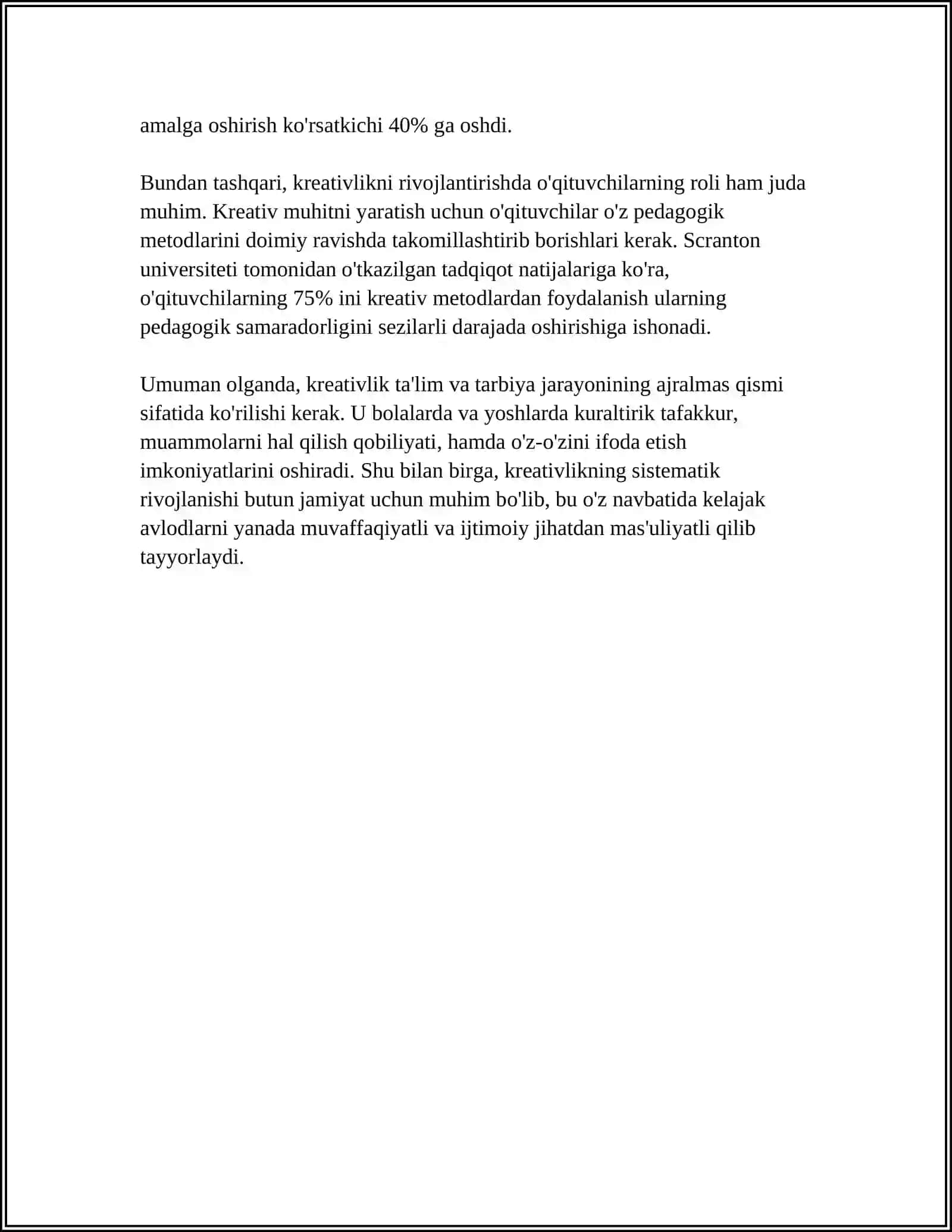 TALIM- TARBIYA JAROYONIDA TARBIYACHILARNING KREATIV YONDASHUBI 4