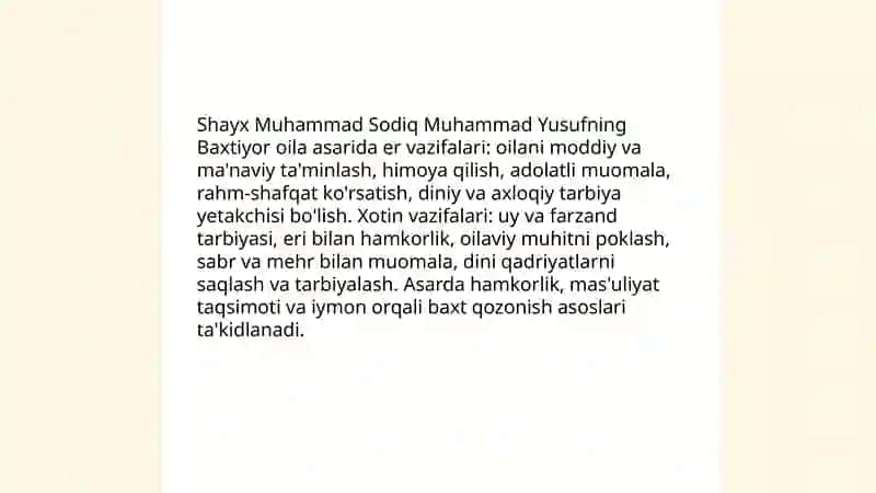 Baxtiyor oila asarida islom qadriyatlari talqinida 4