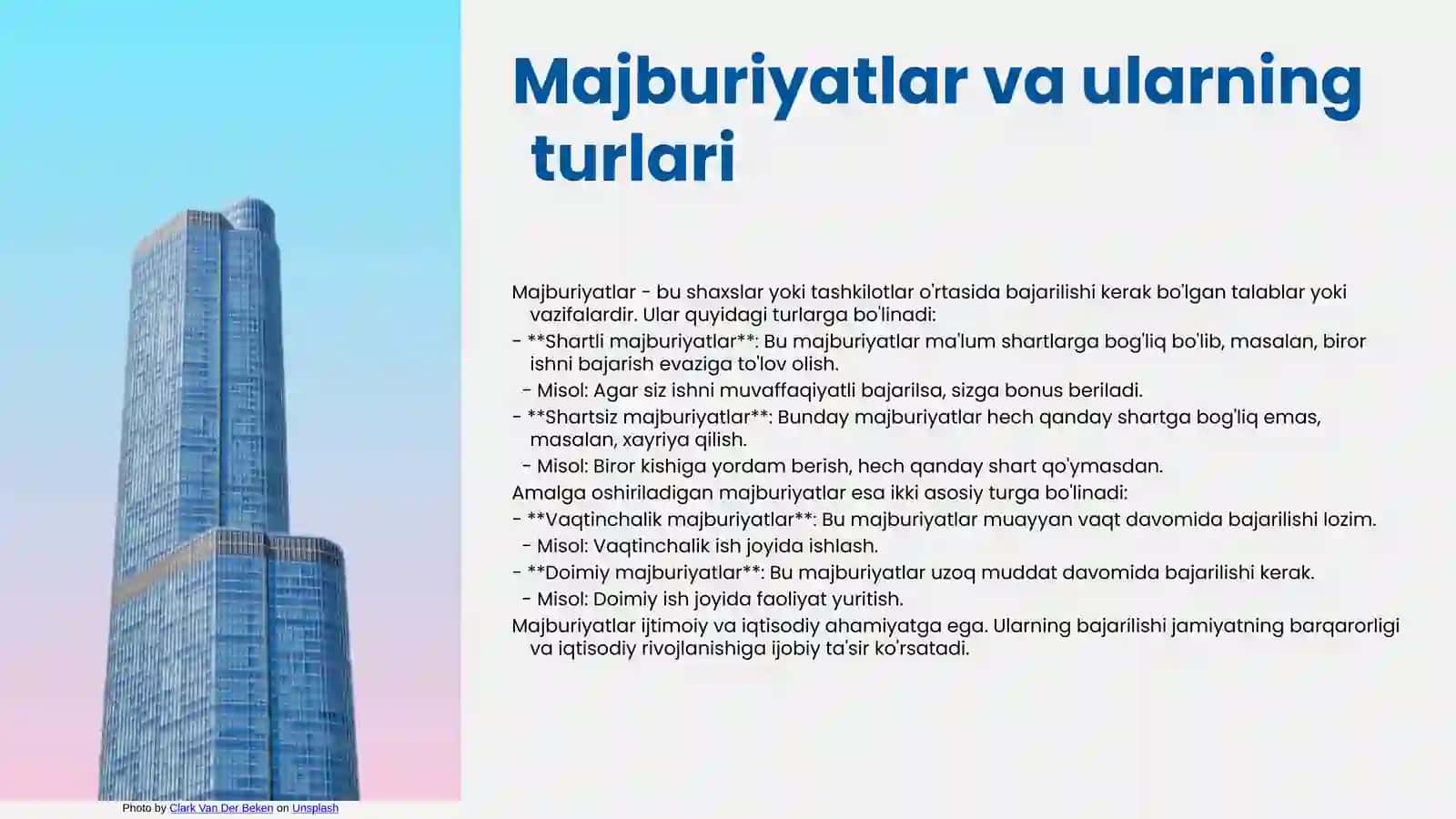 Majburiyatlar tushunchasi va ularni baholash 4