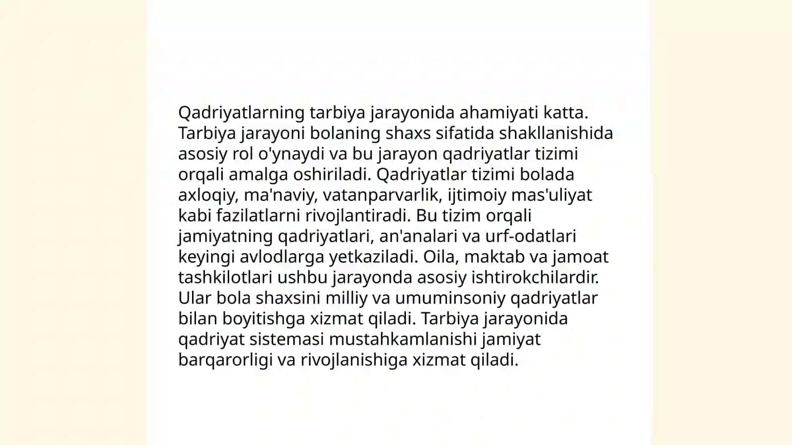 Tarbiya fanini oʻqitish jarayoniga aksiologik, texnologik yondashuvlar va ularga tavsif 4
