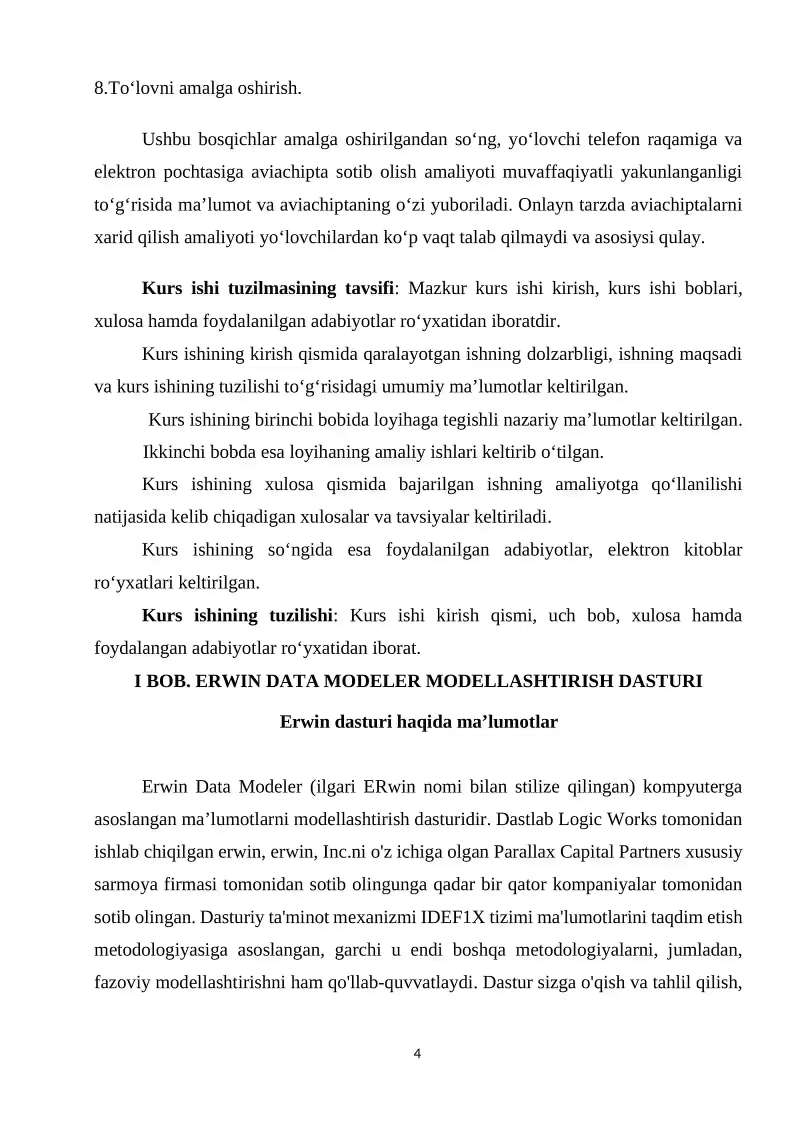 Aviabiletlarni onlayn xarid qilishni loyihalash 4