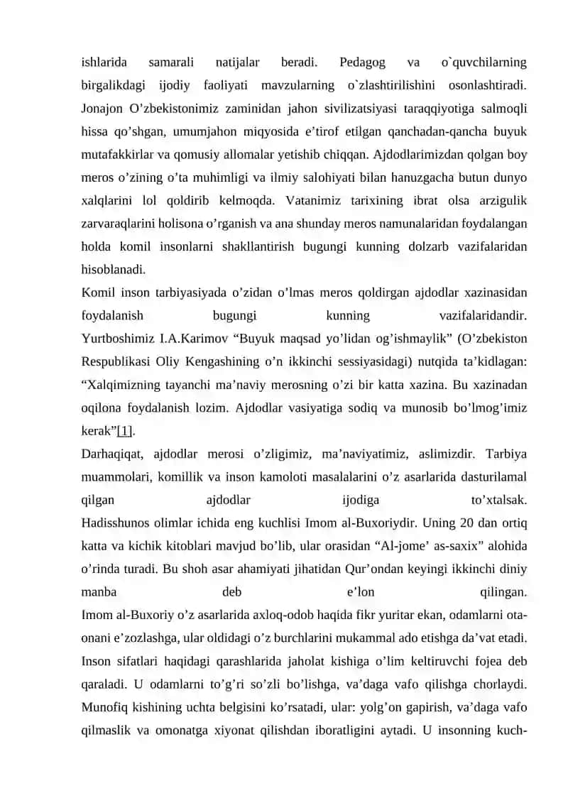 BOSHLANGʻICH TAʼLIM FANLARINI OʻQITISH JARAYONIDA SHARQ MUTAFAKKIRLARI MEROSIDAN FOYDALANISH 4