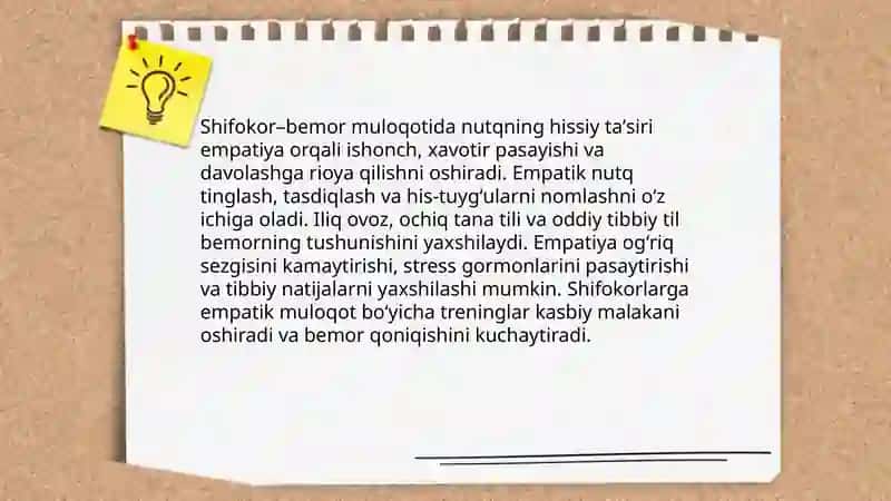 Tibbiy muloqotda nutqning psixologik asoslari 4