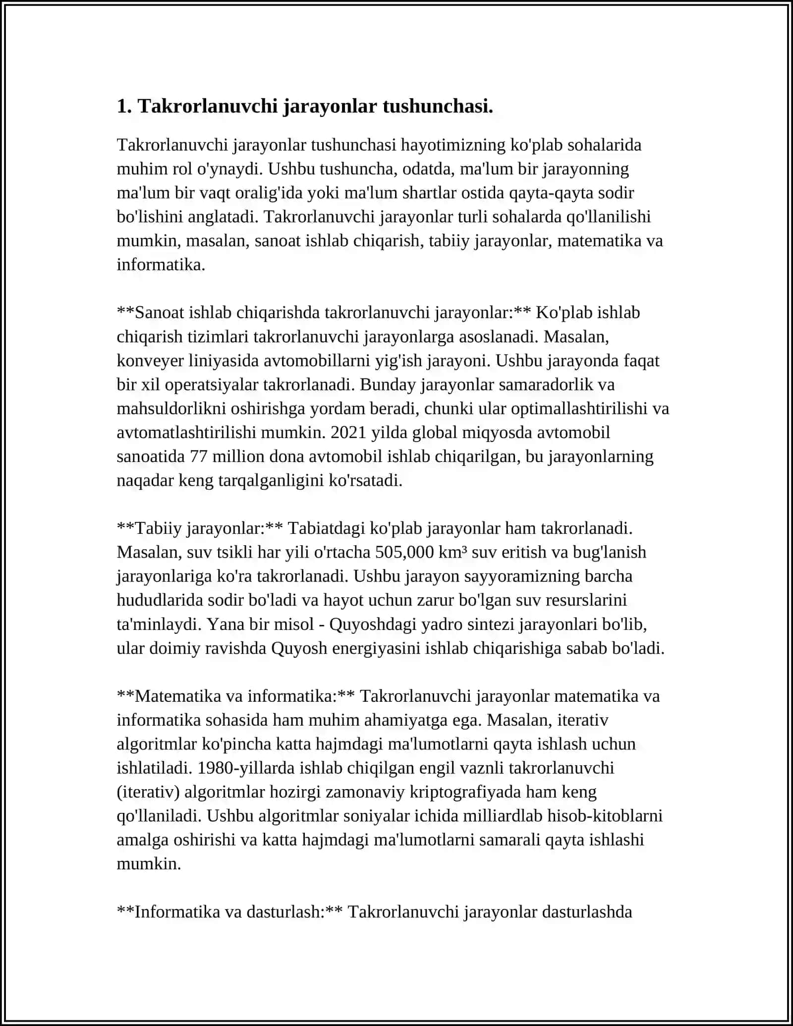 Takrorlanuvchi jarayonlar tushunchasi 4