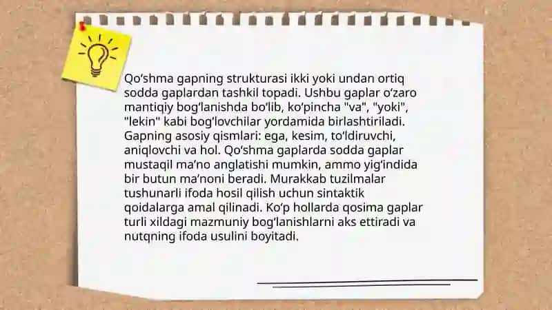 9 sinf ona tili darslarida qoʻshma gap va uning turlarini oʻqitish usullari 4