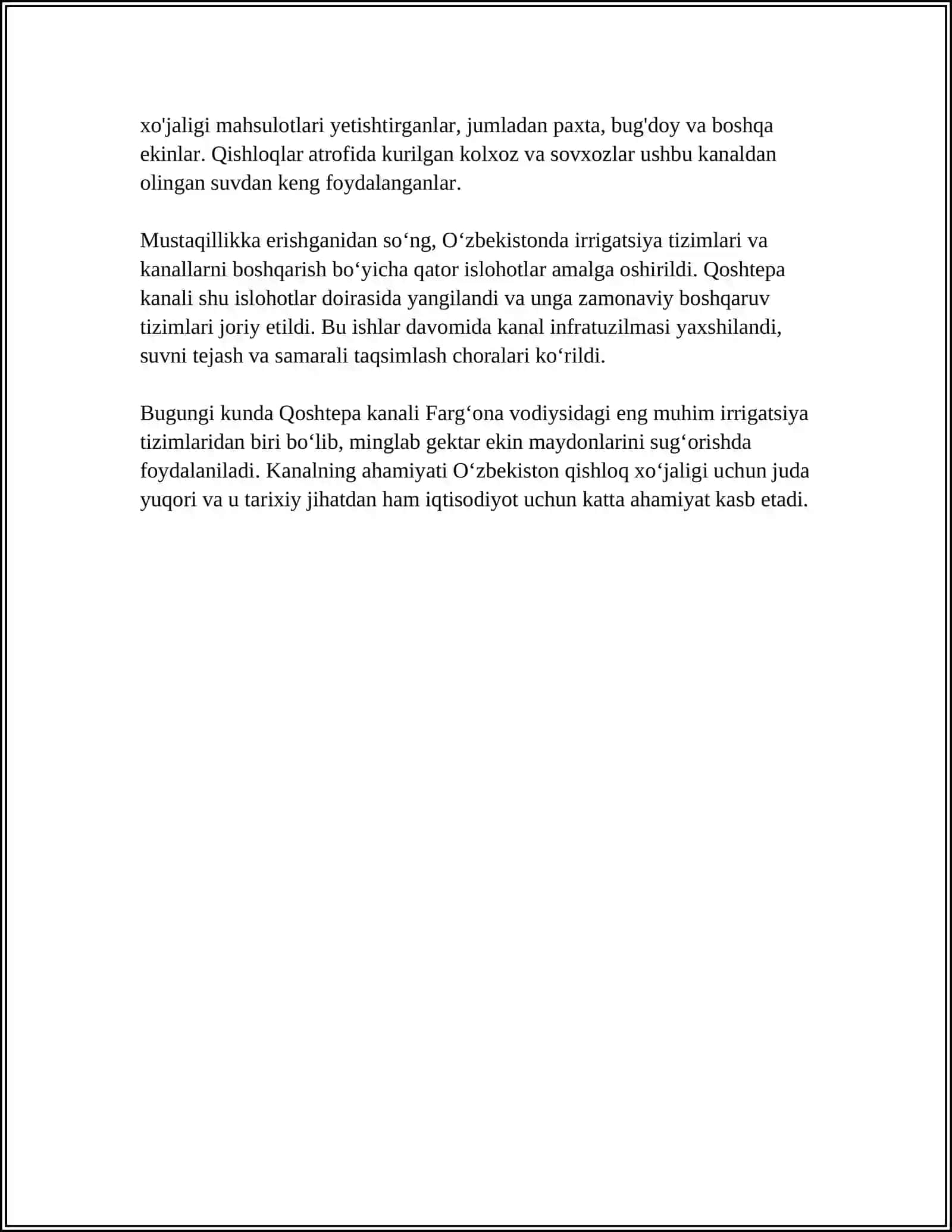 AVĜONISTONDAGI QOSHTEPA KANALINING QURILISHI VA UNING BOSHQA DAVLATLARGA TASIRI 4