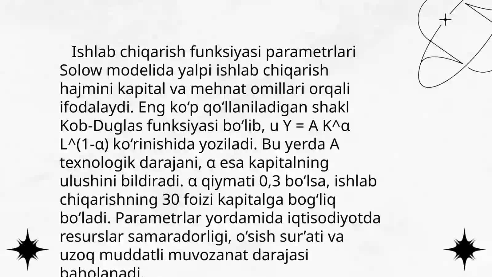 SOLOW IQTISODIY O'SISH MODELINING ASOSIY KO'RSATGICHLARINI HISOBLASH VA NATIJALARINI SHARHLASH 4