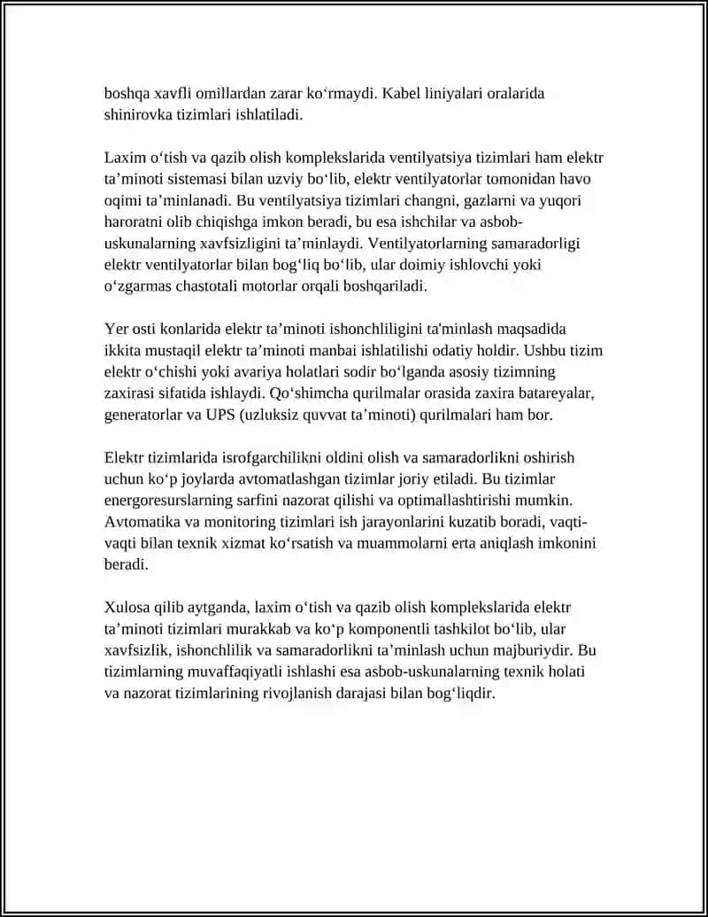 LAXIM O‘TISH VA QAZIB OLISH KOMPLEKSLARINING ELEKTR JIHOZLARI 4