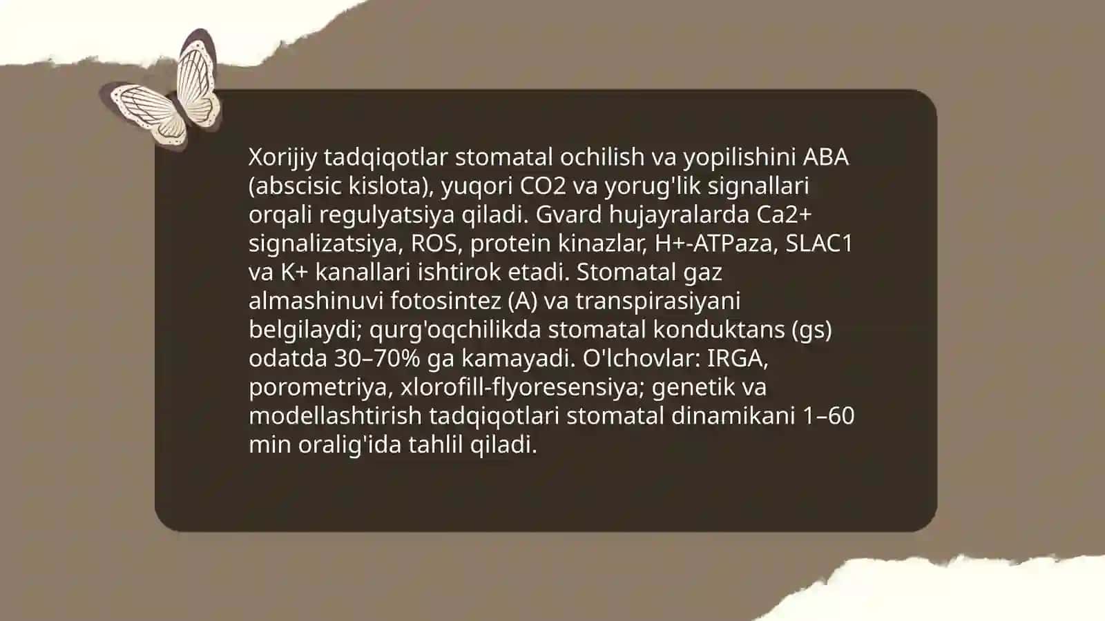 O'simliklar fiziologiyasi yuzasidan chet el ilmiy tadqiqotlar va ular haqida ilmiy maqolalarni tahlil 4