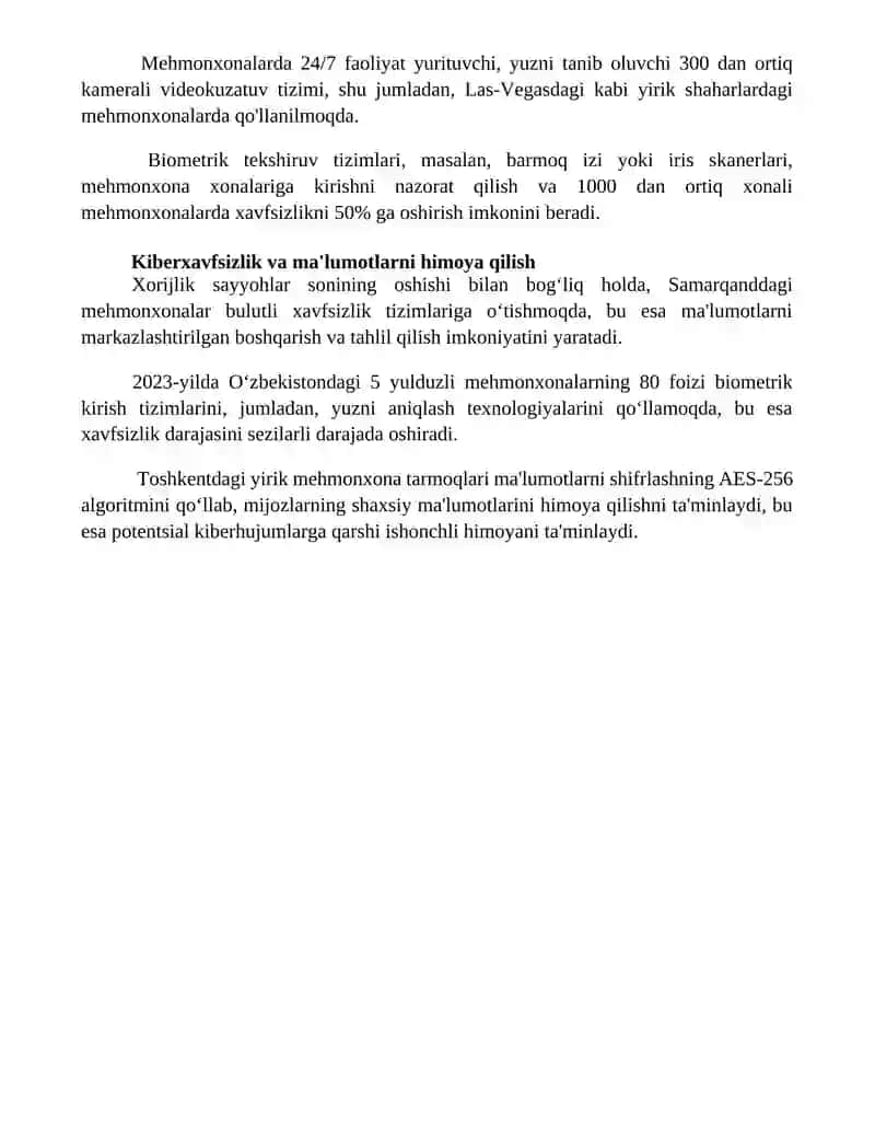 Mehmonxonalarda innovatsion xavfsizlik tizimlari 4
