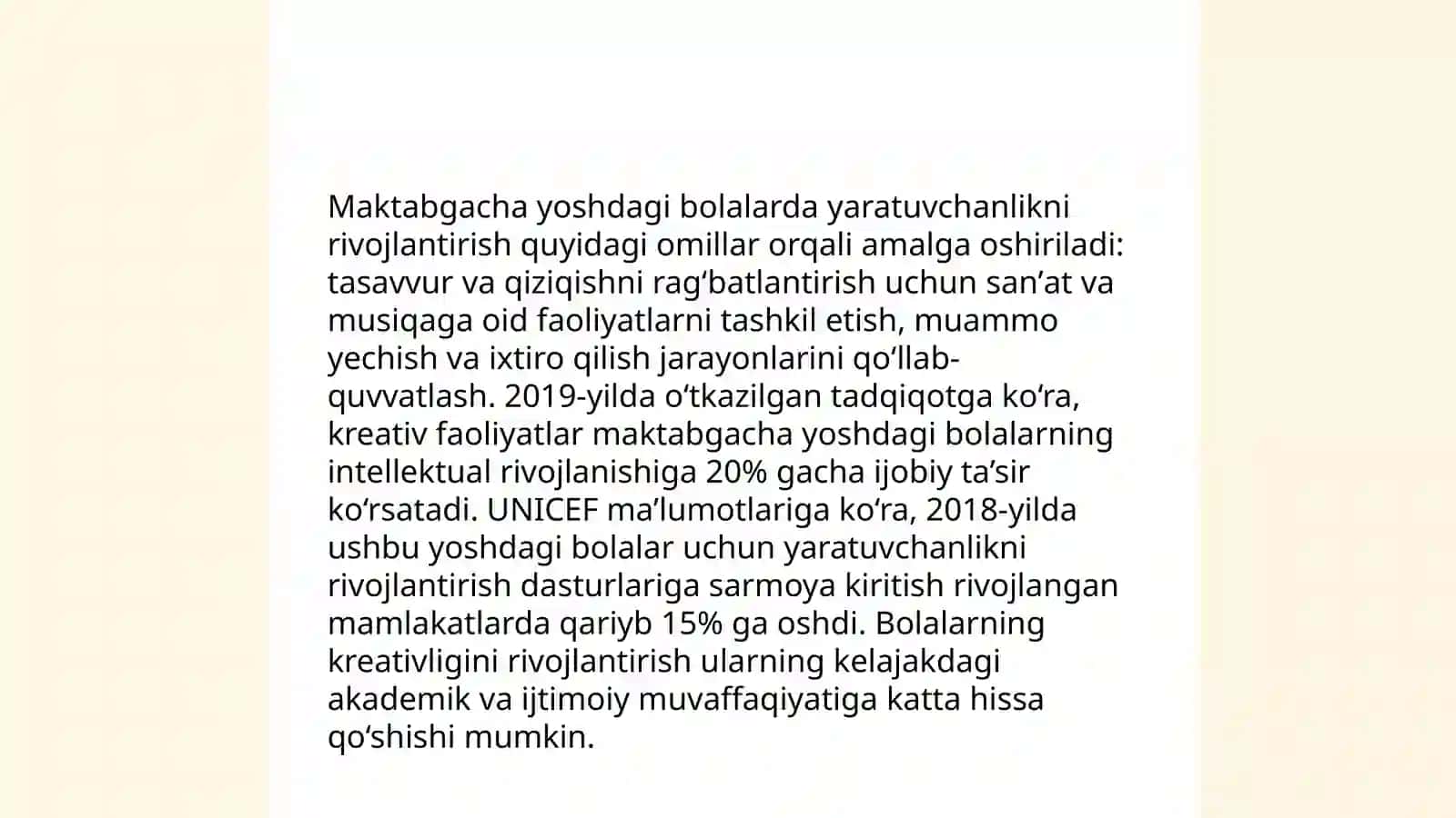 Maktabgacha ta'limda atrof muhitga muhabbat hissini uyg'otish uchun STEAM ta'lim texnologiyasini qo'llash 4