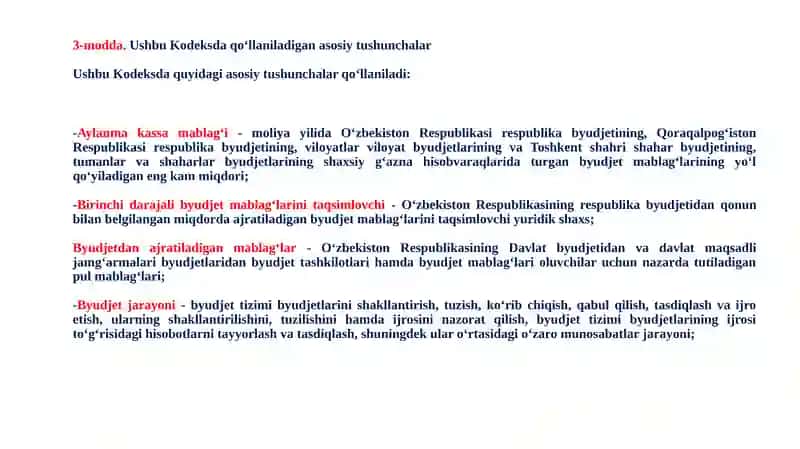 Byudjet hisobining huquqiy asoslari 4