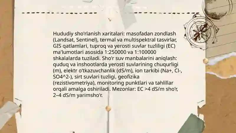 O'zbekiston hududida sho'r syvlarni chuchuklashtirish g'oyasini yaratish 4