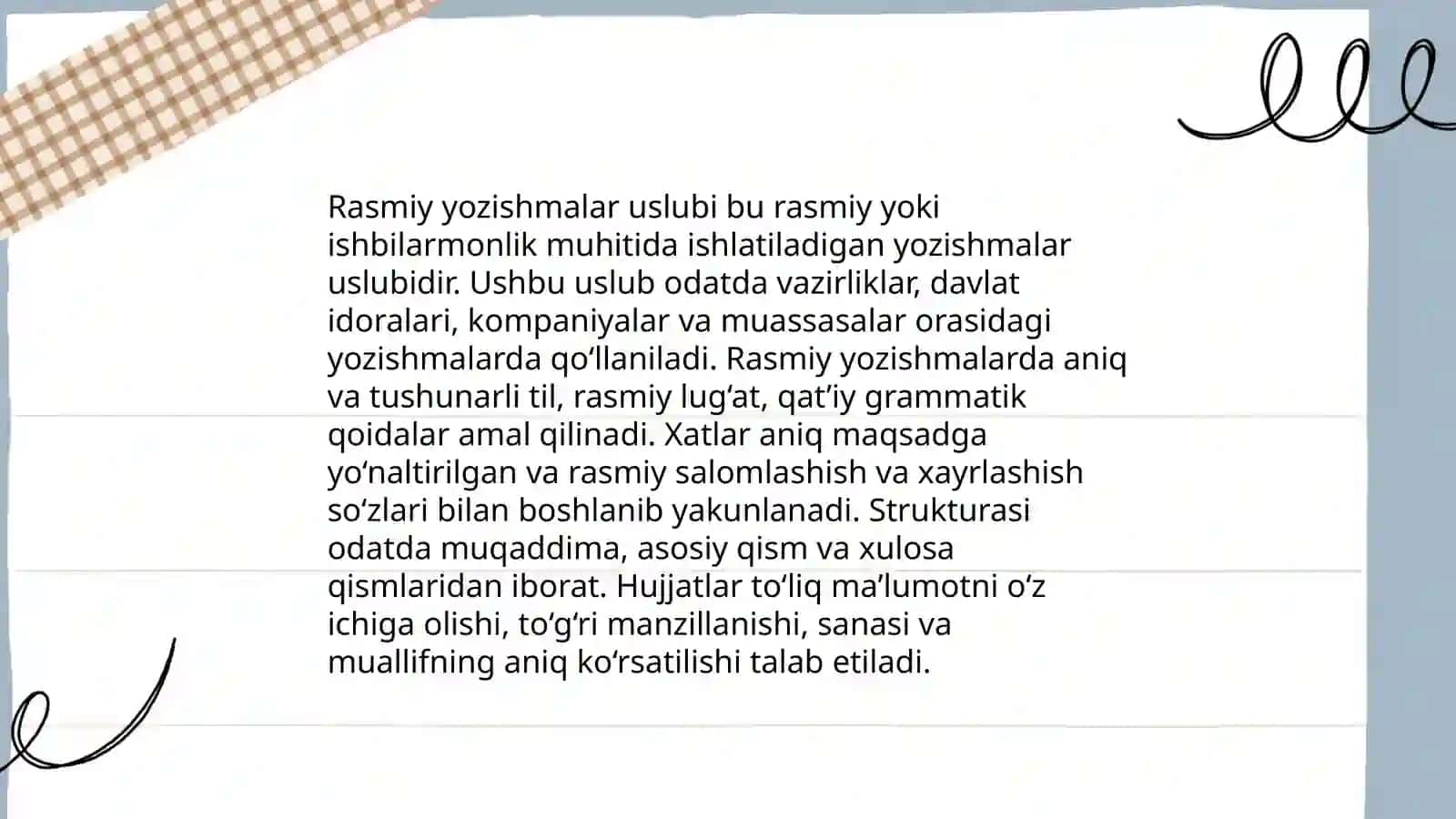 Sohaviy xizmat yozishmalari 4