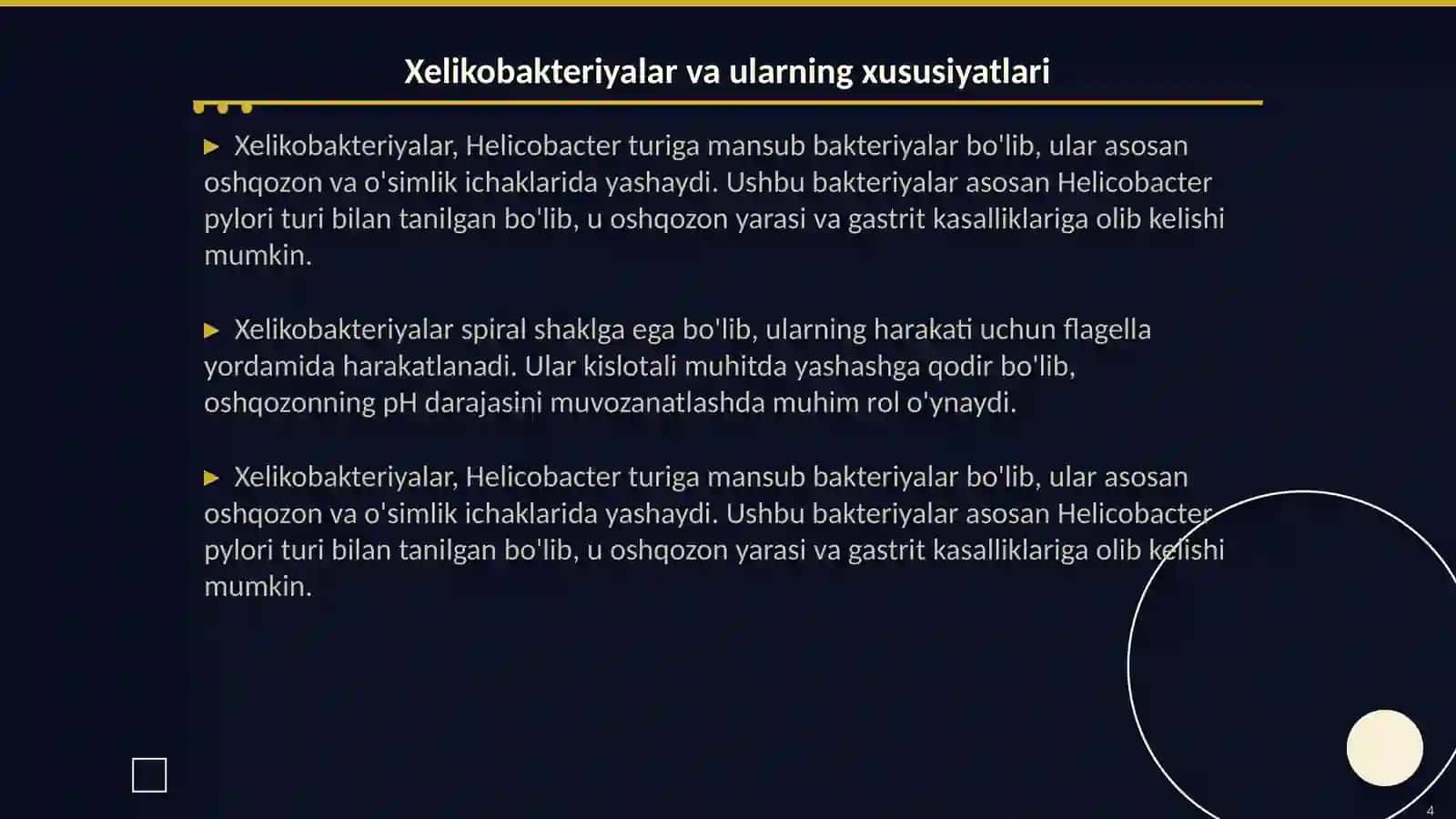 Kampilobakteriyalar, xelikobakteriyalar va ularning amaliyotdagi ahamiyati 4