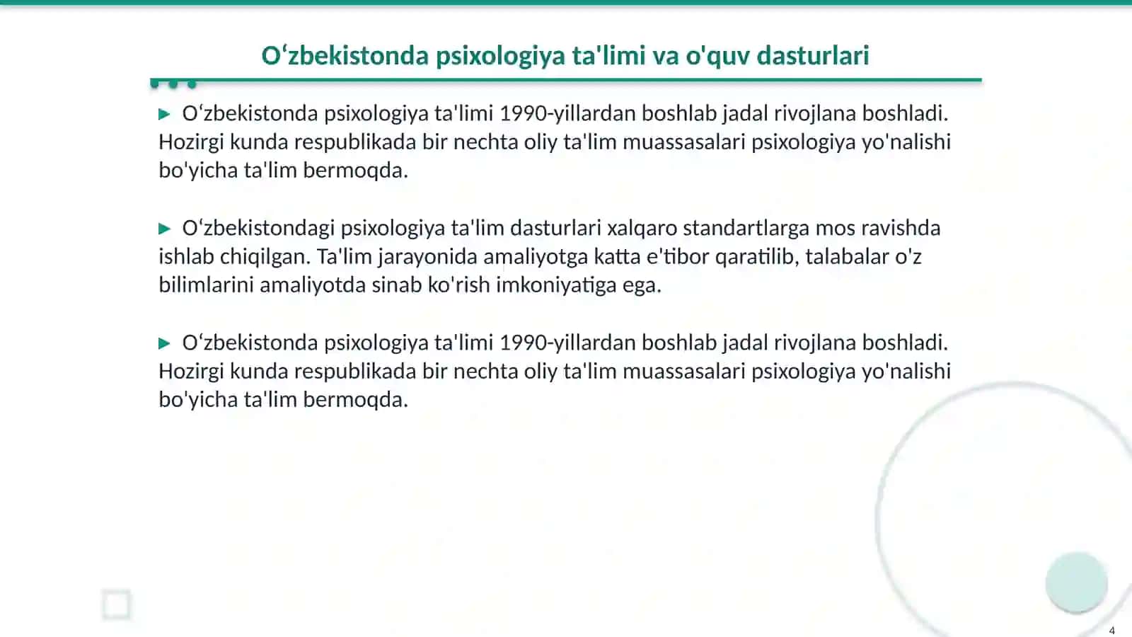 Oʻzbekistonda psixologiya faning rivojlanishi 4