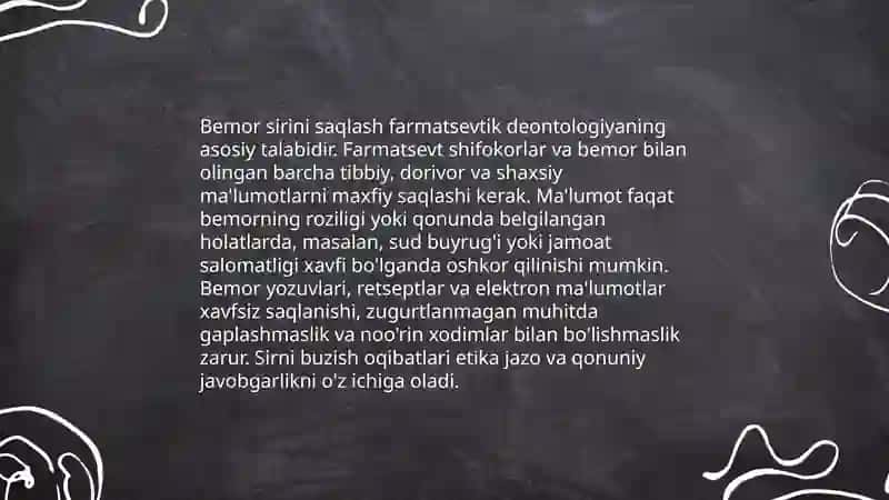 Farmatsevtik deontologiyaning umumiy talablari 4