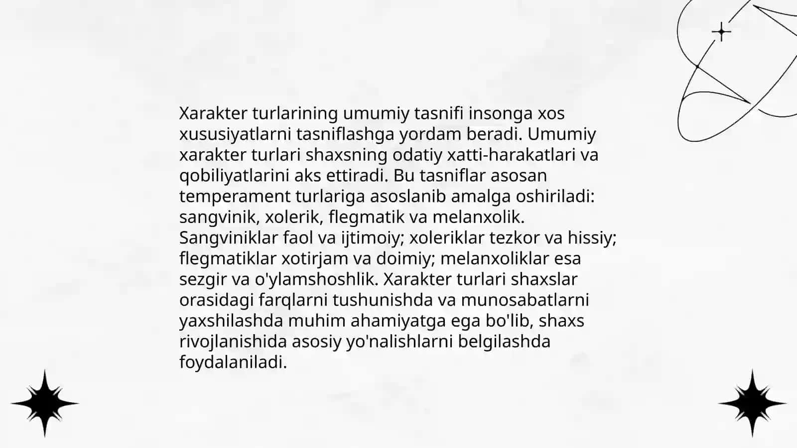 Xarakter tiplari va klassifikatsiyasi 4