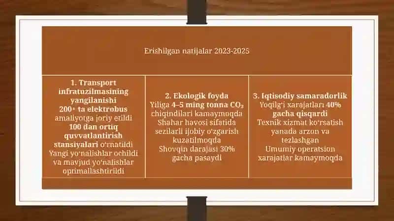 "Toshkent shahrida elektr avtobuslar tizimini joriy etish va ekologik jamoat transportini rivojlantirish loyihasi" 4