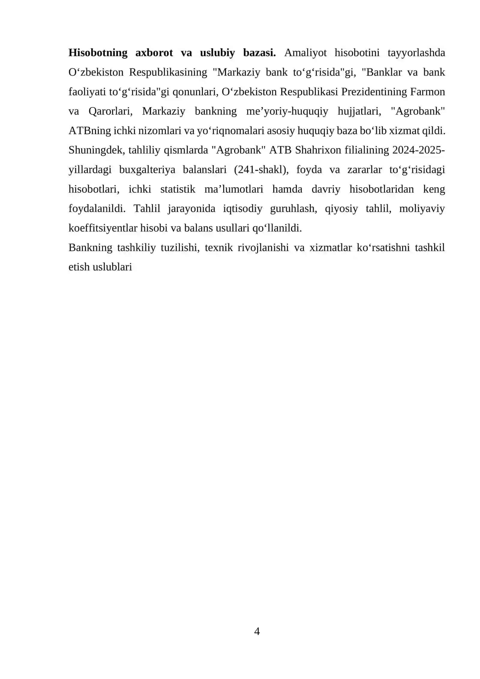 Bank xizmatlari va mahsulotlari 4