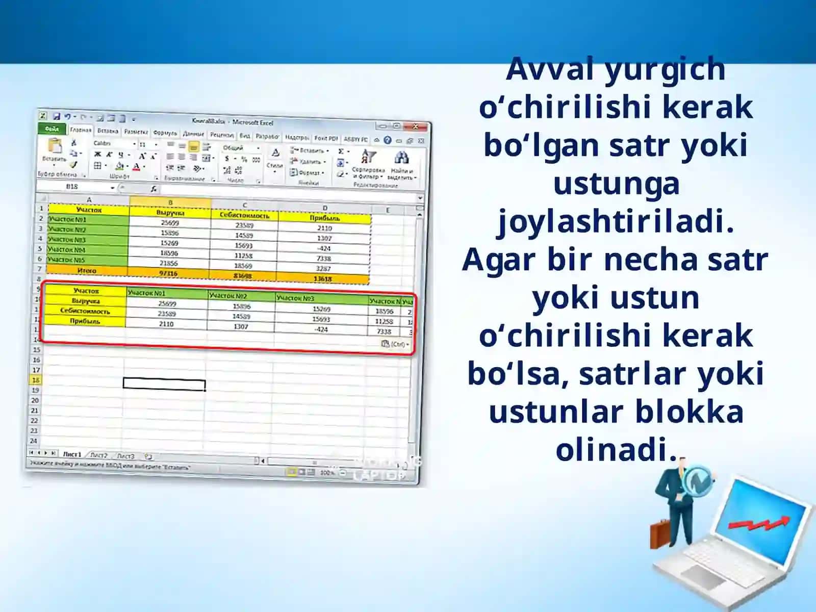 Jadvallar ustida amallar 4