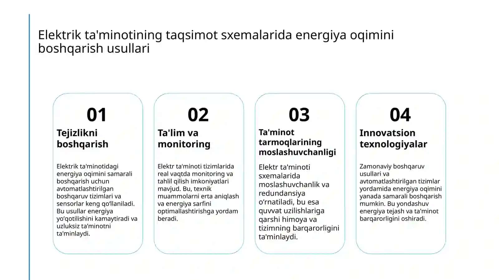 Elektr lokomotivlari uchun energiya ta'minoti va taqsimoti sxemalari 4