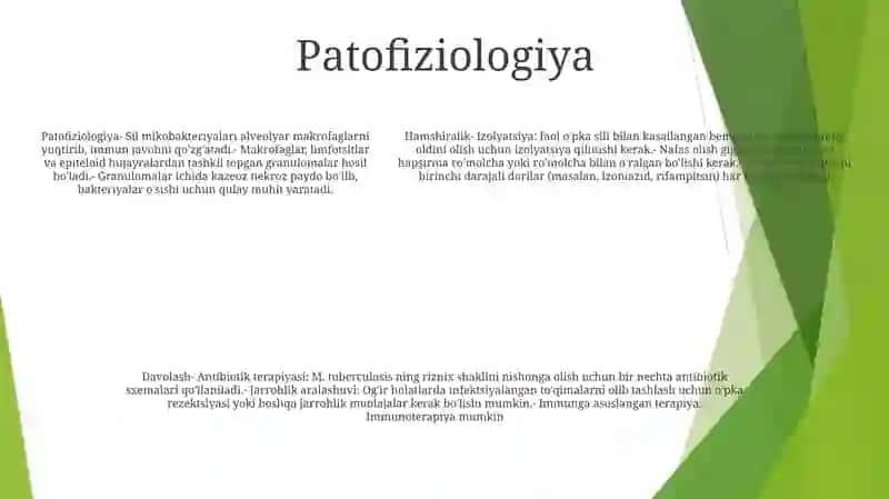 Tuberkuloz Bemorlarini Parvarishlash 4