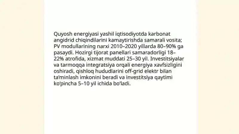 Yashil iqtisodiyot va tiklanadigan energiya manbalarining iqtisodiy asoslari 4