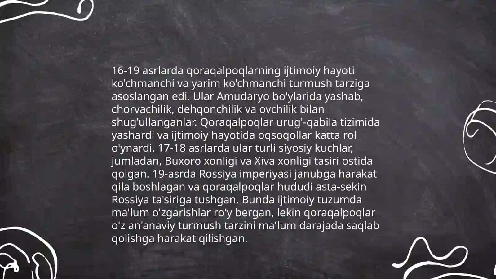 16-19 asrning ikkinchi yarmida Qoraqalpoqlar 4
