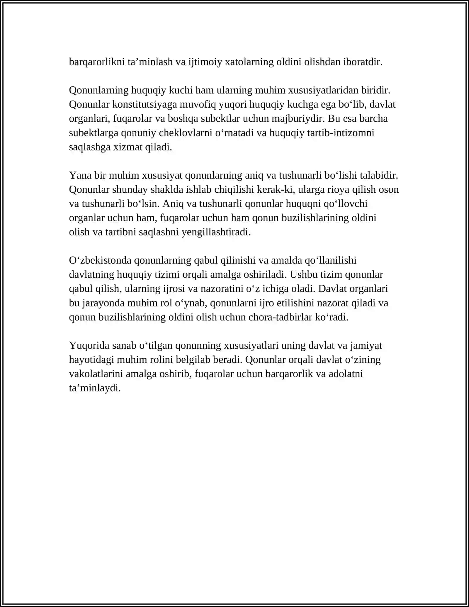 QONUN TUSHUNCHALARI VA UNING TURLARI.(FALSAFANING ASOSIY TURLARI) 4