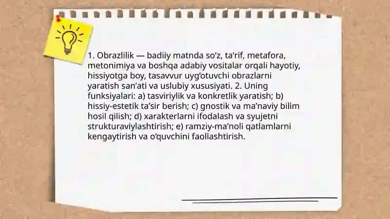 Badiiy obraz va obrazlilik 4