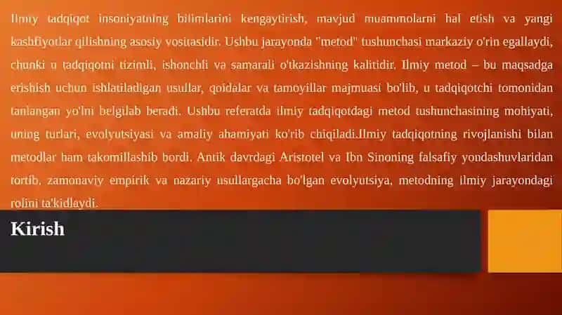 Ilmiytadqiqotda metod tushunchasi 4