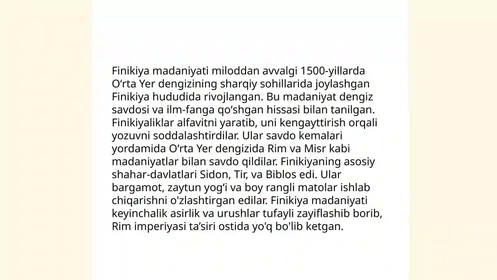 Qadaimgi Sharq O'rtayer dengizi davlatlari 4