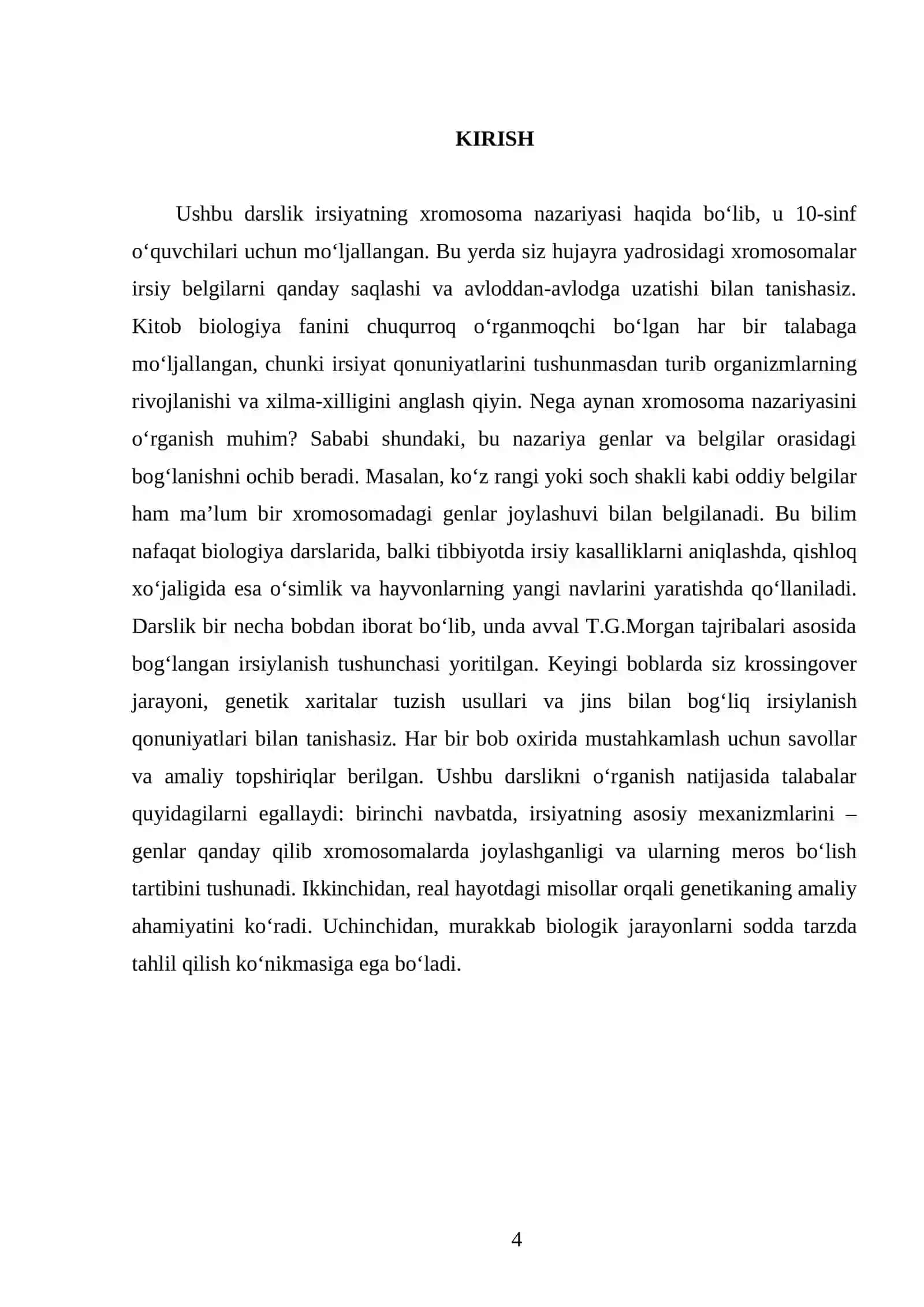 IRSIYATNING XROMOSOMA NAZARIYASI. 10 - SINF 4