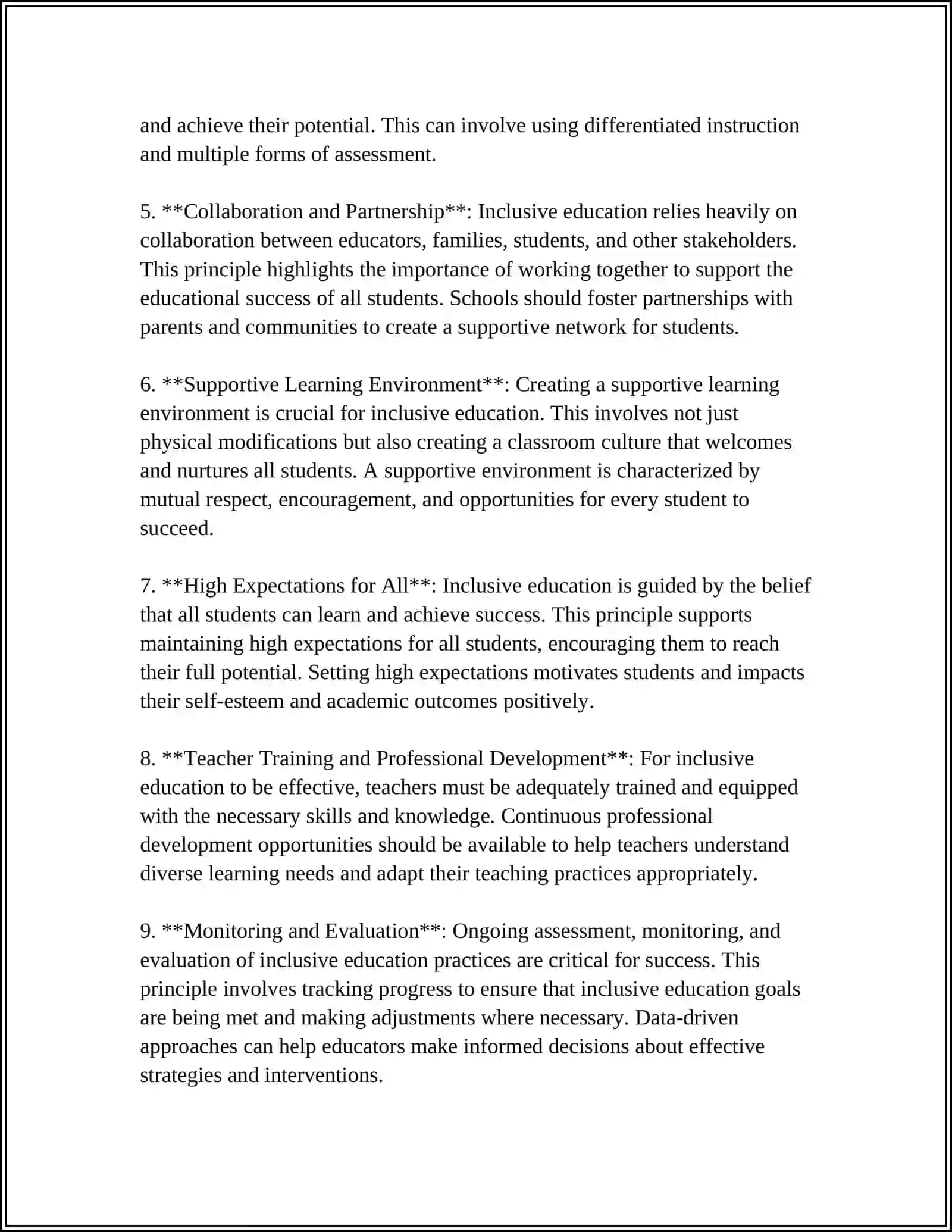 Principles of Inclusive Education 4