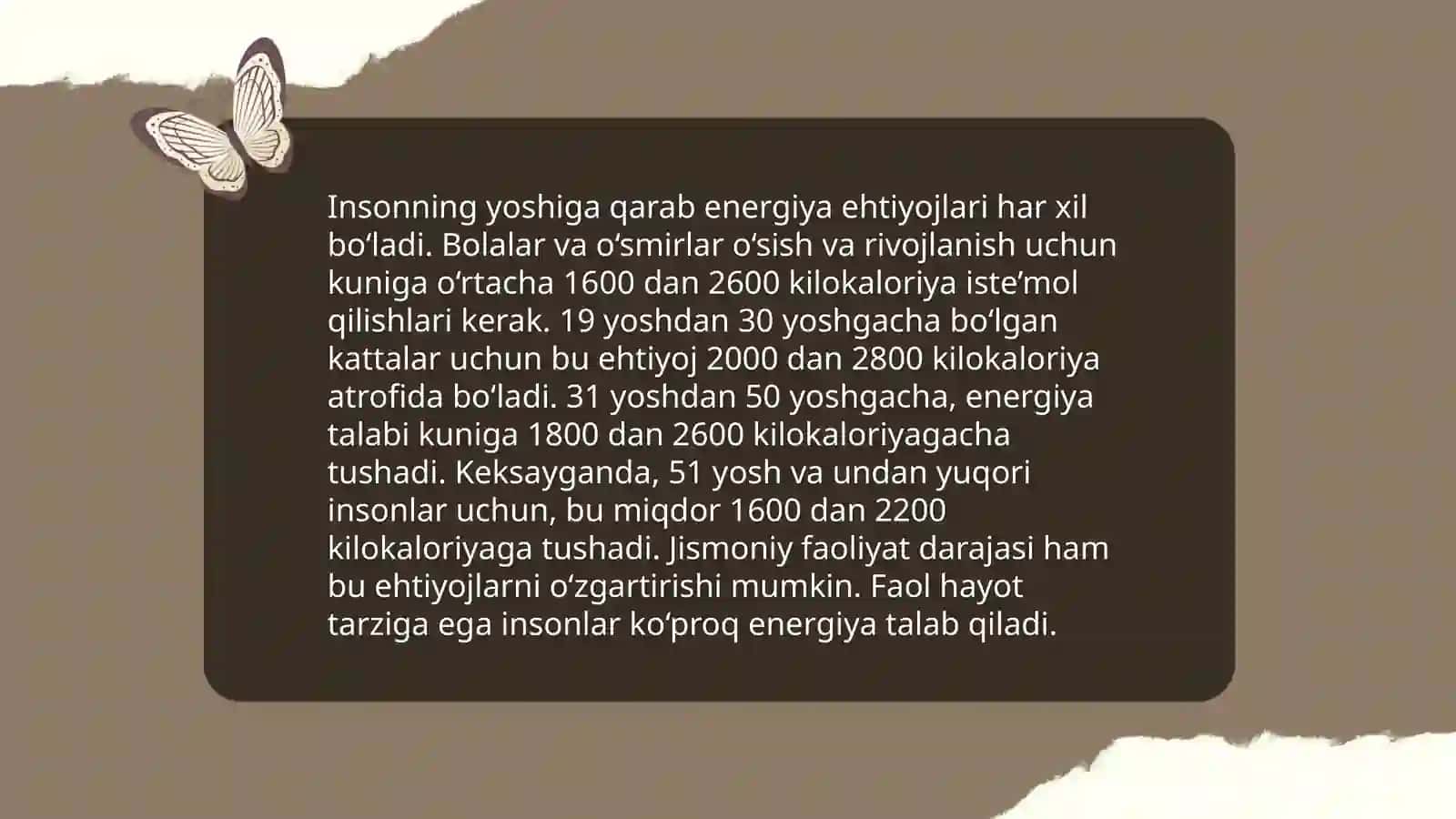 Moddalar va energiya almashinuvining yoshga xos xususiyatlari 4