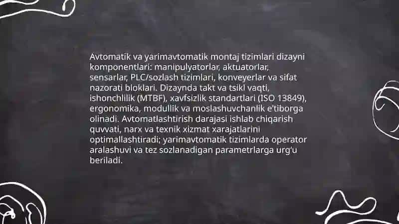 Avtomobillarni yigʻish texnalogiyasini loyhalash 4