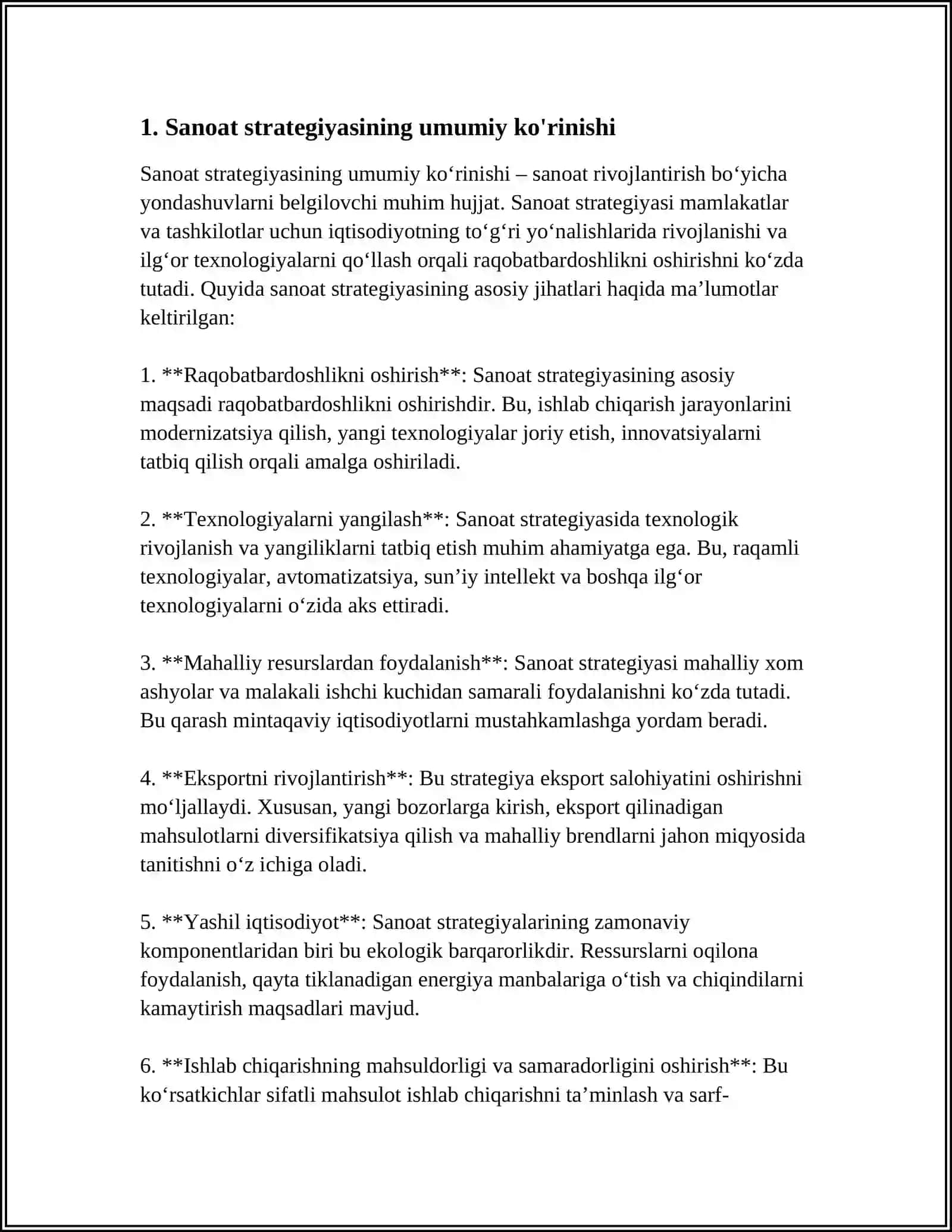 SANOAT STRATEGIYASIDA KONTSEPTSIYANI SHAKLLANTIRISH JARAYONI 4