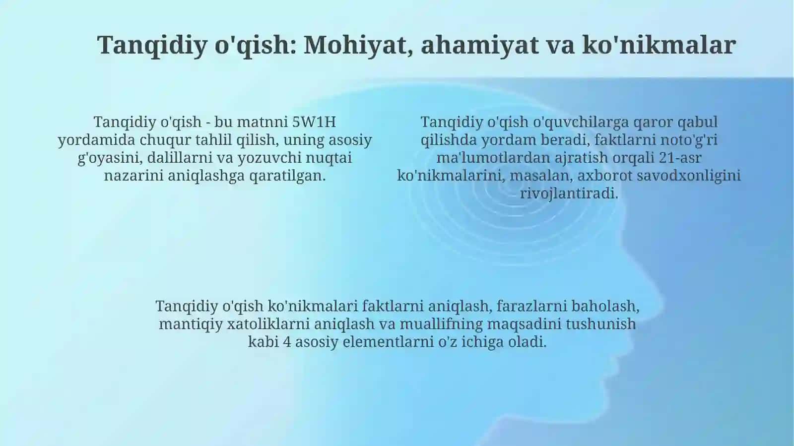 Tanqidiyoqish va samarali amalga oshirish omilari 4