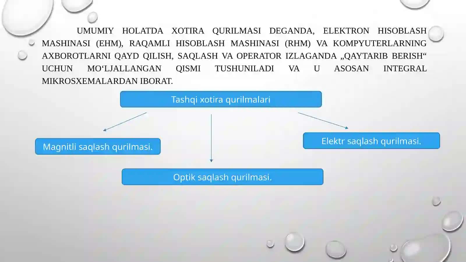 Xotira qurilmalari. Ularning turlari va vazifalari 4