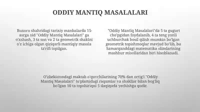 Mantiqiy Topishmoqlar 4