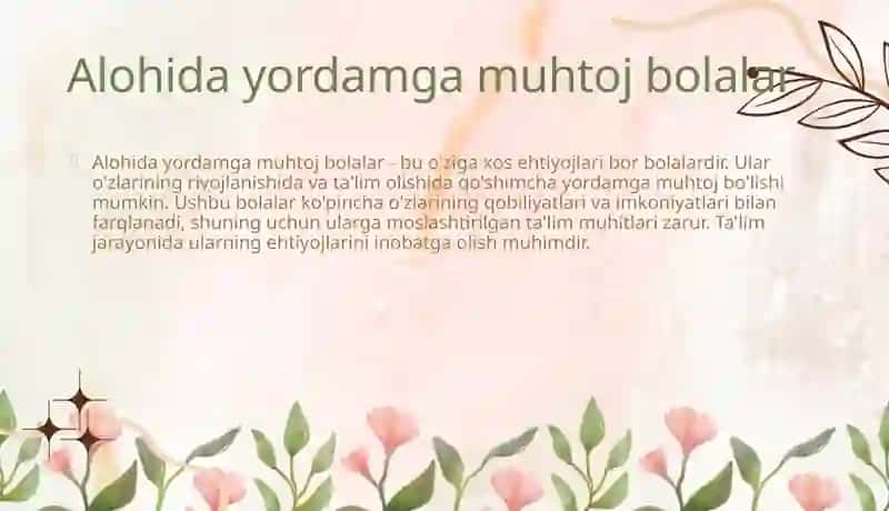 Alohida yordamga muhtoj bolalarning inklyuziv ta'limi yangi ta'limiy amaliyot sifatida 4