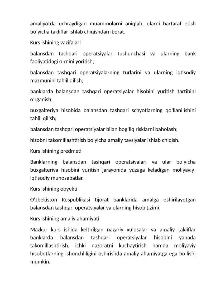 Banklarning balansdan tashqari operatsiyalari va ular hisobini tashkil etish 4