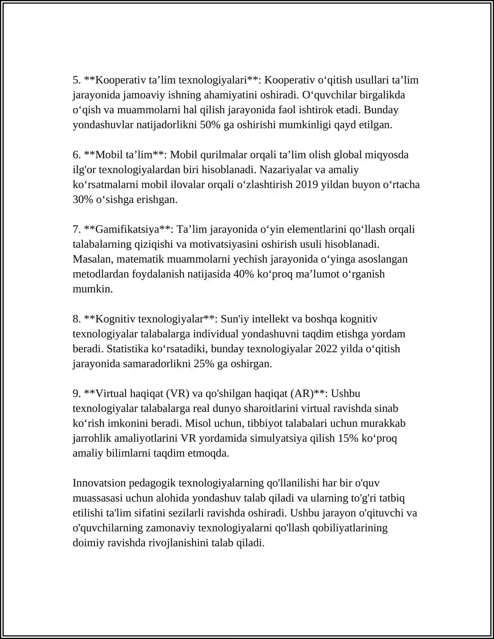 DAVOLASH PEDAGOGIKASIGA PEDAGOGIK, PSIXOLOGIK VA USLUBIY FANLARNING ZAMONAVIY YUTUQLARINI JORIY ETISH 4