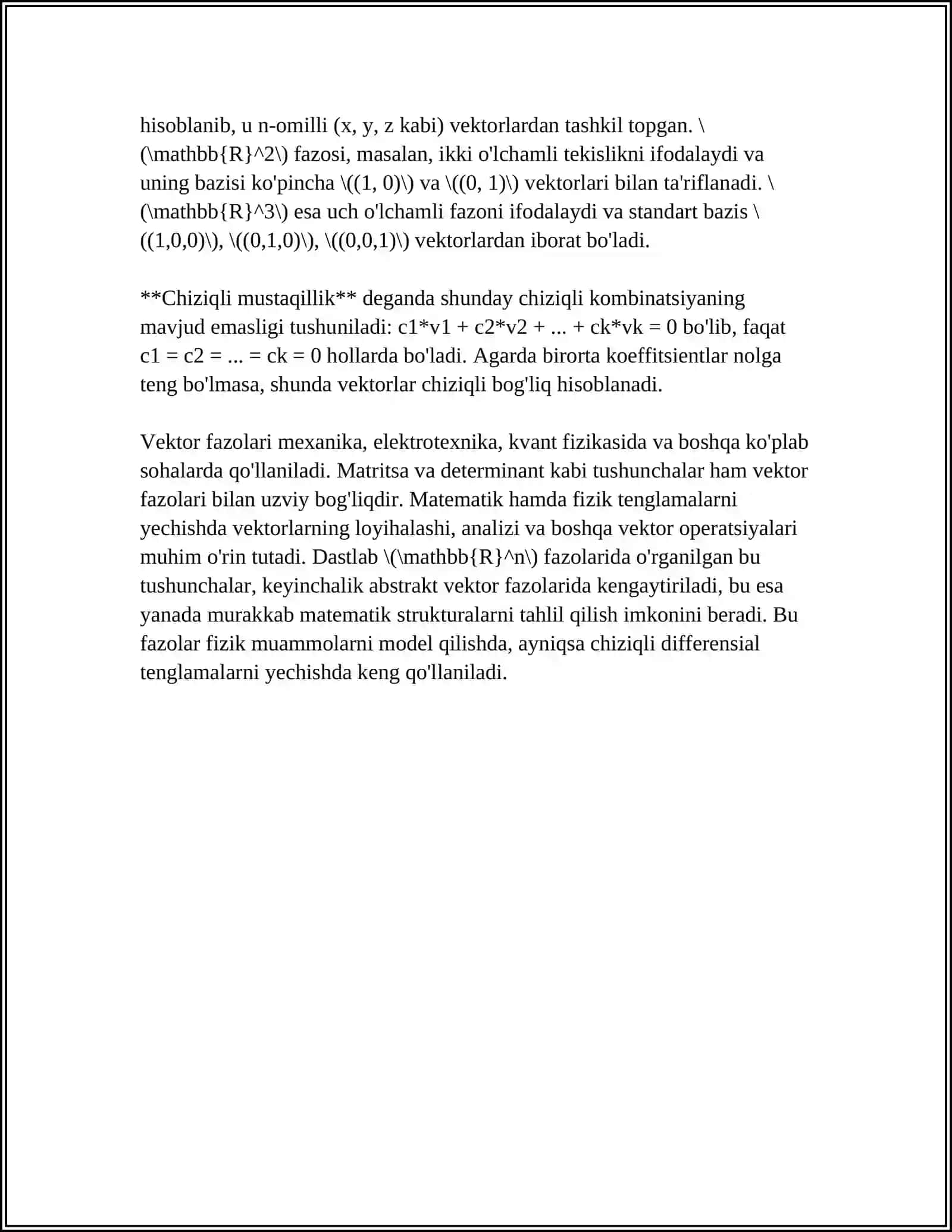 ARIFMETIK VEKTOR FAZO VA UNGA MISOLLAR 4