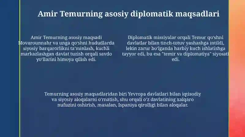 Amir Temur elchilik munosabatlari 4