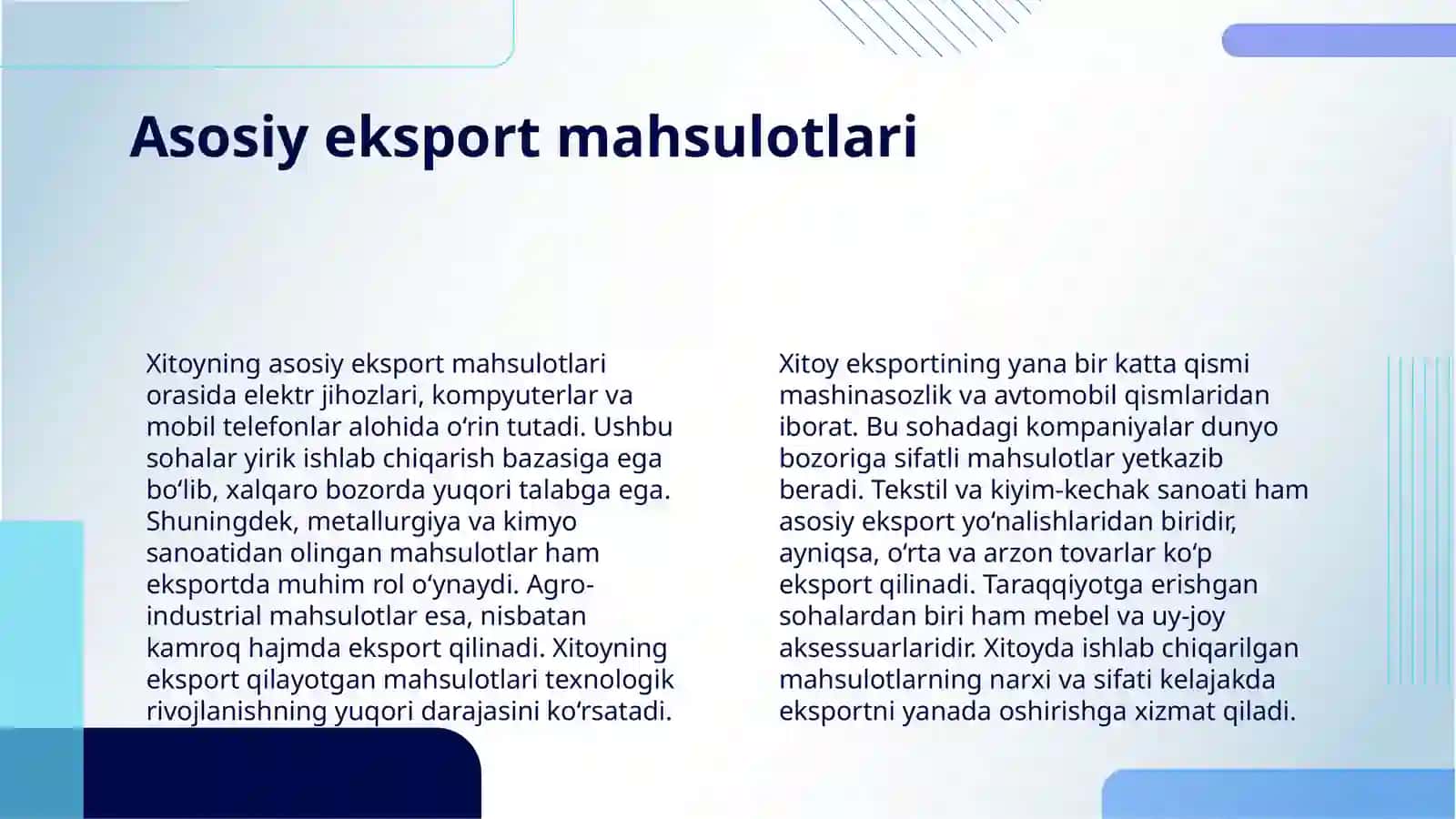 DAVLAT TASHQI SAVDO BALANSINI TAHLIL QILISH VA UNING IQTISODIYOTGA TA’SIRI ( XITOY MAKROIQTISODIYOT) 4