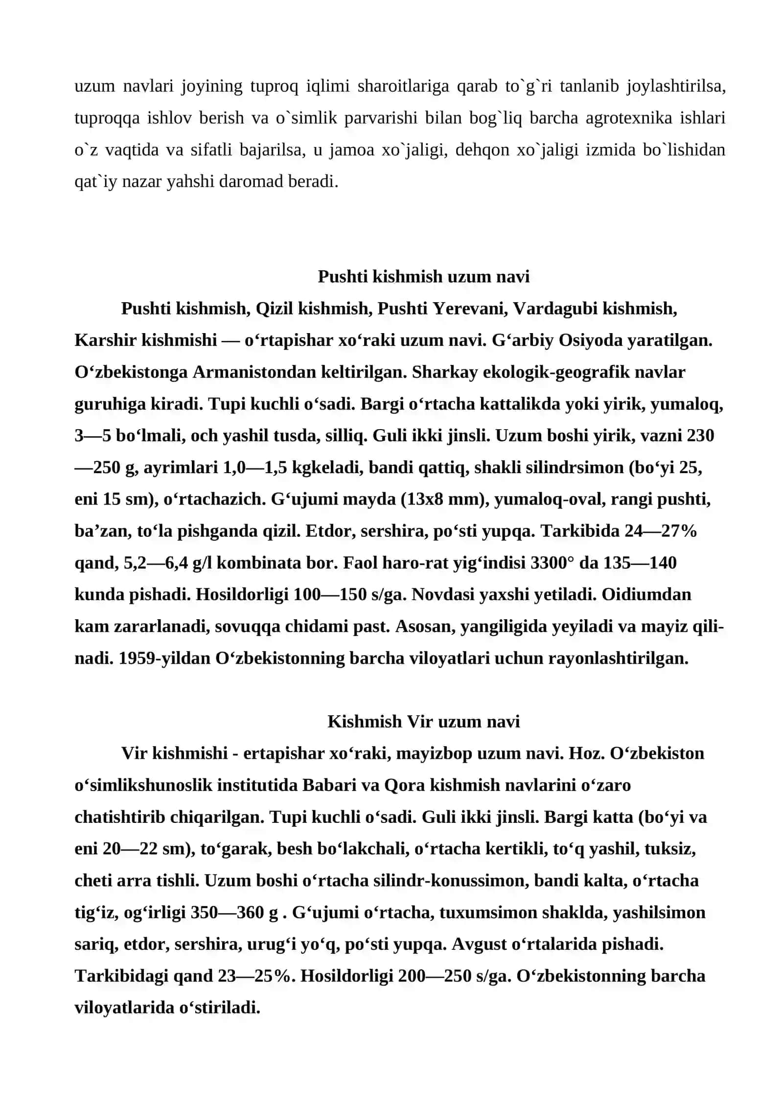Pushti Kishmish va Kishmish Viruzum navlarini yetishtirish texnologiya.d 4