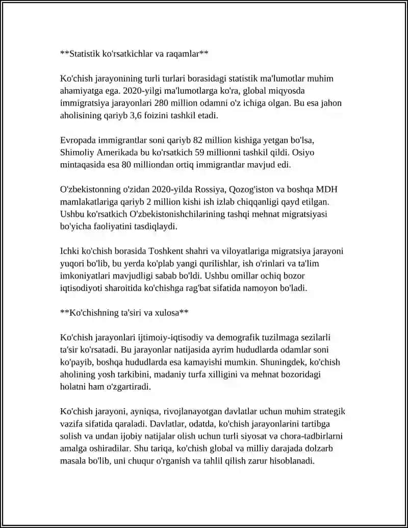 KO'CHISH HODISALARI. DIFFUZIYA, ISSIQLIK O'TKAZUVCHANLIK VA QOVUSHQOQLIK 4