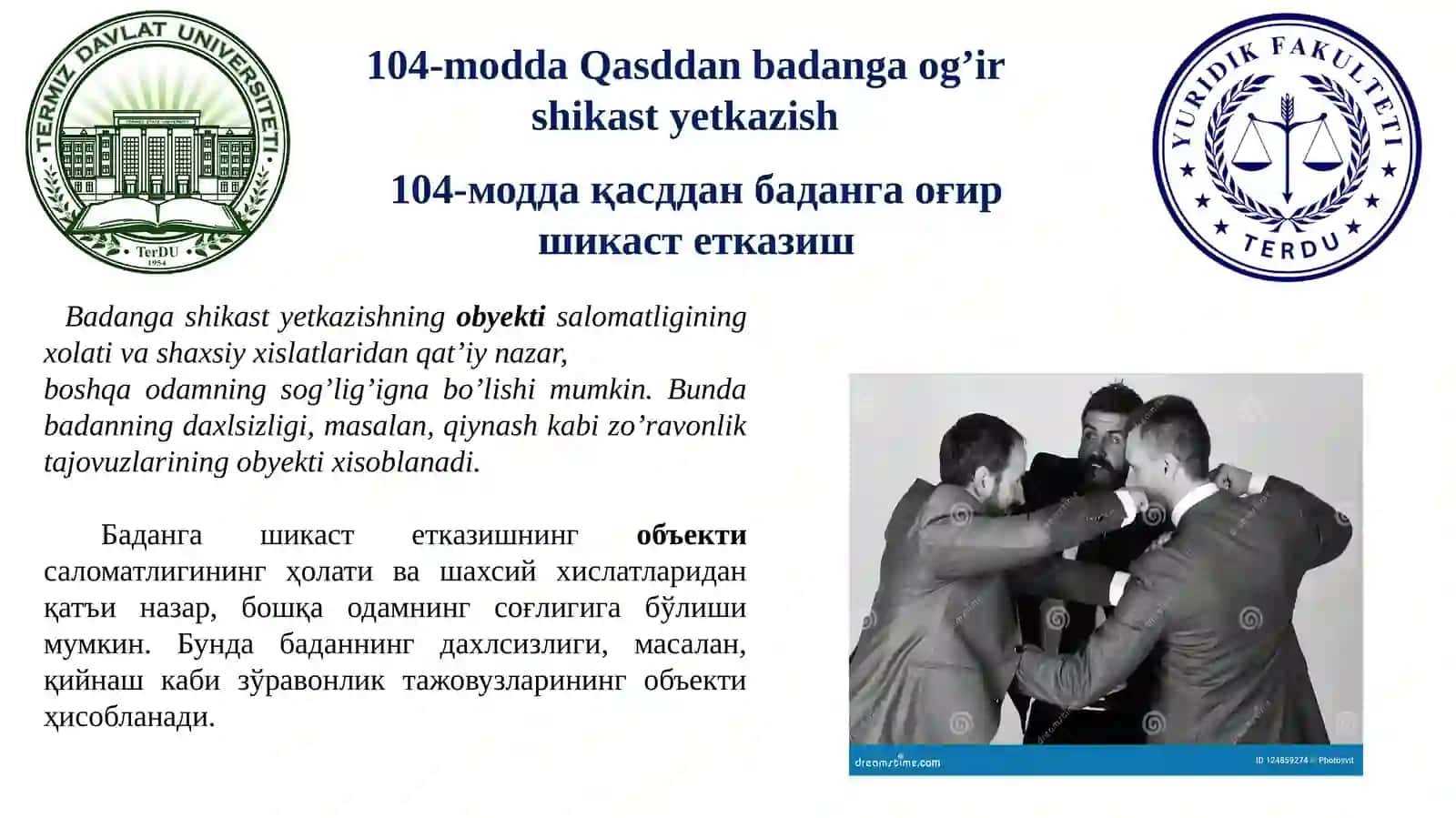 JINOYAT HUQUQI FANIDANTAYYORLAGAN TAQDIMOTI 4